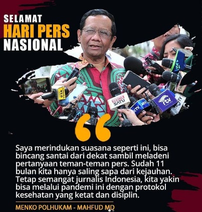 Hari Pers, Mahfud MD Rindu Suasana Dekat dengan Wartawan