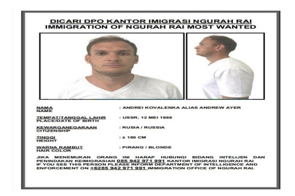 Buronan Interpol Asal Rusia Kabur, Aparat di Bali Lakukan Pemburuan Besar-besaran