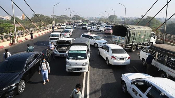 Kecewa Kudeta, Aksi Demonstrasi Mobil Mogok Terjadi di Myanmar