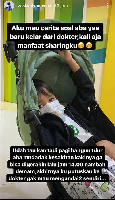 Tiba-Tiba Tak Bisa Jalan, Putra Zaskia Adya Mecca Idap Selulitis