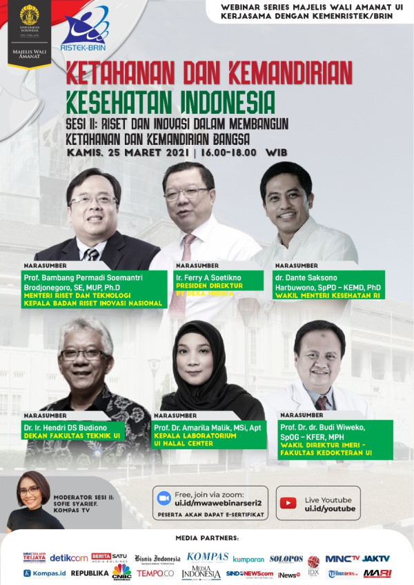 MWA UI Akan Gelar Webinar Tentang Ketahanan dan Kemandirian Kesehatan Indonesia