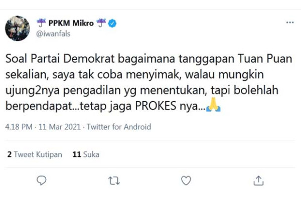 Polemik Partai Demokrat, Iwan Fals: Bagaimana Tanggapan Tuan Puan Sekalian