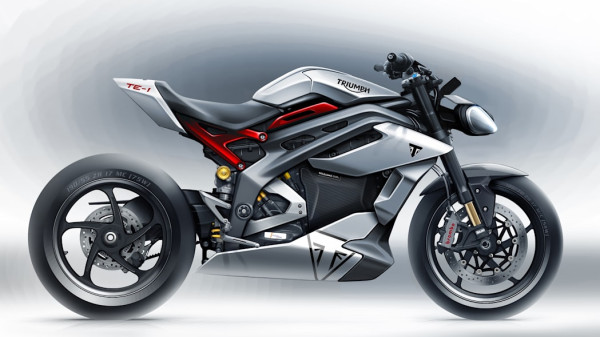Triumph Tebar Sketsa Awal Motor Listrik Futuristik