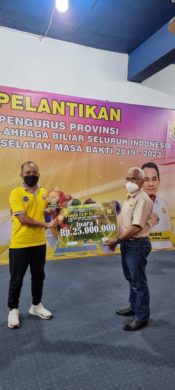 Pebiliar Jawa Barat Irsal Nasution Menjuarai Turnamen POBSI CUP IV di Palembang