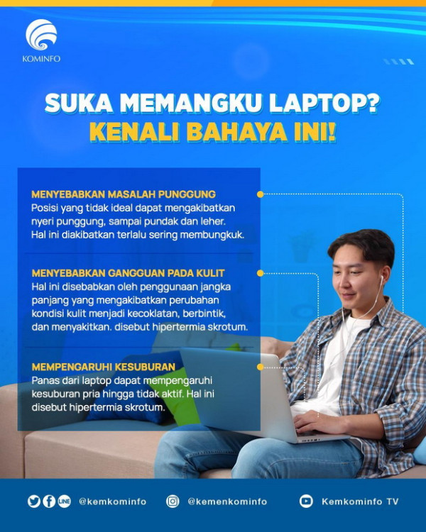 Jangan Terlalu Sering Memangku Laptop, Ini Tiga Bahaya Kesehatan yang Ditimbulkan