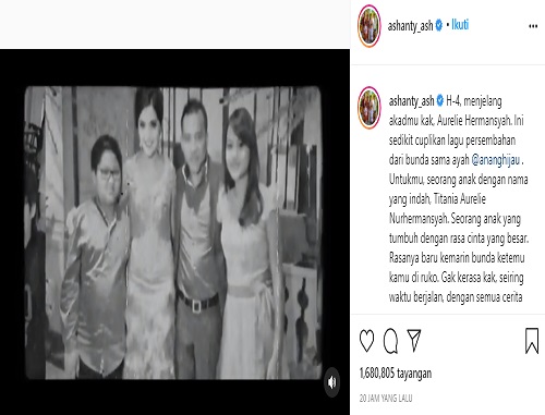Jelang Aurel-Atta Menikah, Ashanty Unggah Cuplikan Lagu Khusus Aurel