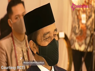 5 Momen Jokowi dan Prabowo Hadiri Pernikahan Atta Aurel