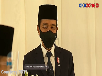 5 Momen Jokowi dan Prabowo Hadiri Pernikahan Atta Aurel
