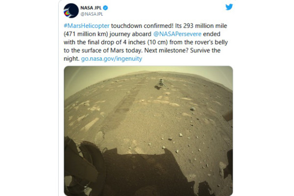 Helikopter Ingenuity Bersiap Lakukan Penerbangan Bersejarah di Mars