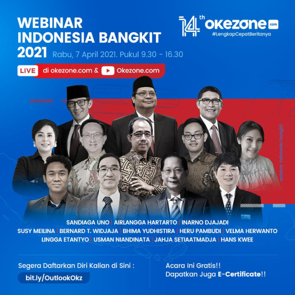 Parade Webinar HUT Okezone ke-14, Hadirkan Airlangga Hartarto hingga Souljah