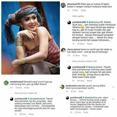 Yuni Shara Disindir Netizien Tua dan Keriput Saat Pakai Ulos