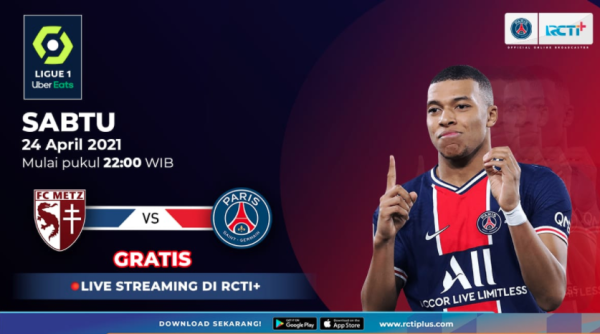 Live Streaming RCTI Plus: Metz vs Paris Saint-Germain