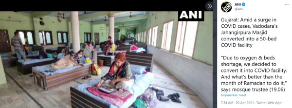 Bak Malaikat Penolong, Masjid di India Jadi Bangsal Perawatan COVID-19
