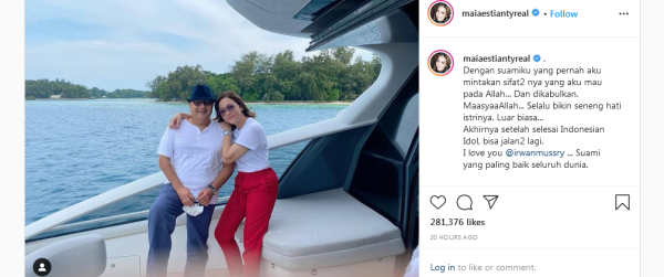 Selalu Bikin Hati Senang, Maia Estianty Sebut Irwan Mussry Jawaban dari Doanya