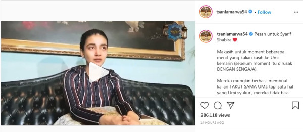 Kecewa Tak Bisa Temui Buah Hatinya, Tsania Marwa Tulis Pesan Menyentuh