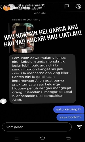 Tak Terima Lesti-Billar Dikritik, Penggemar Hina Keluarga Gilang Dirga