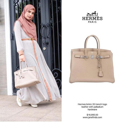 Padu Padan Tas Hermes dan Gamis ala Shireen Sungkar