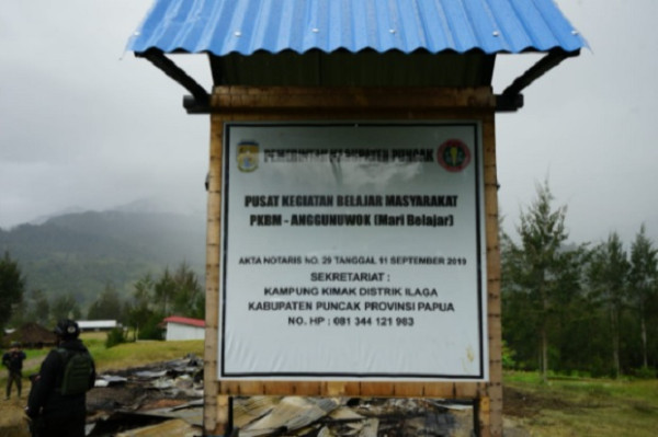 Rumah yang Dibakar OPM di Kampung Kimak Illaga Pusat Belajar Masyarakat