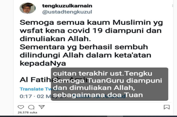 Postingan Mahfud MD Mengenang Kepergian Ustaz Tengku Banjir Kritikan