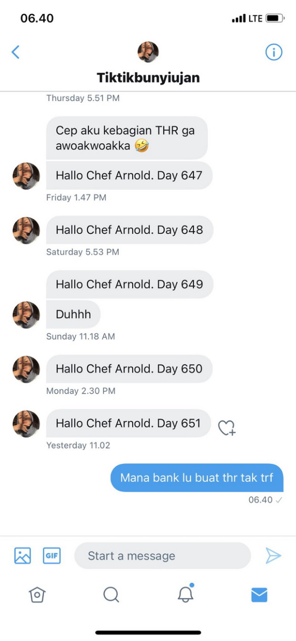 Setelah Menanti 651 Hari, Netizen Ini Akhirnya Dapat THR dari Chef Arnold