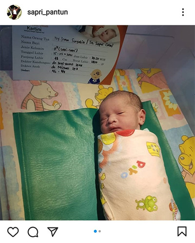 Alhamdulillah! Istri Almarhum Sapri Pantun Lahirkan Anak Kedua