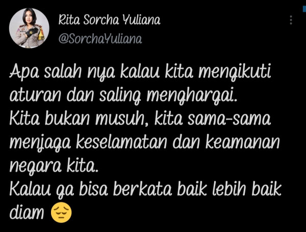 Komentari Maraknya Video Viral Pembatasan Mudik, Iptu Rita: Kita Bukan Musuh!