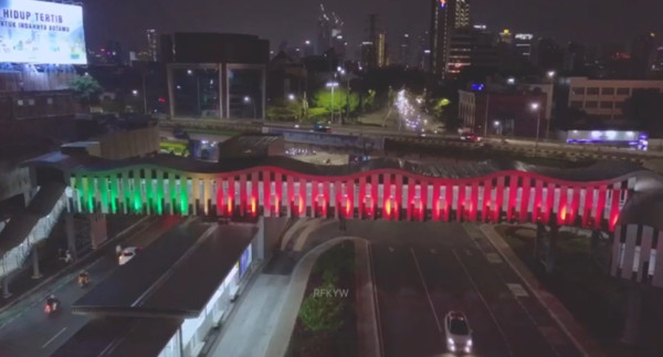 Bentuk Simpati Pemprov DKI, 10 JPO di Jakarta Nyalakan Lampu Bernuansa Bendera Palestina