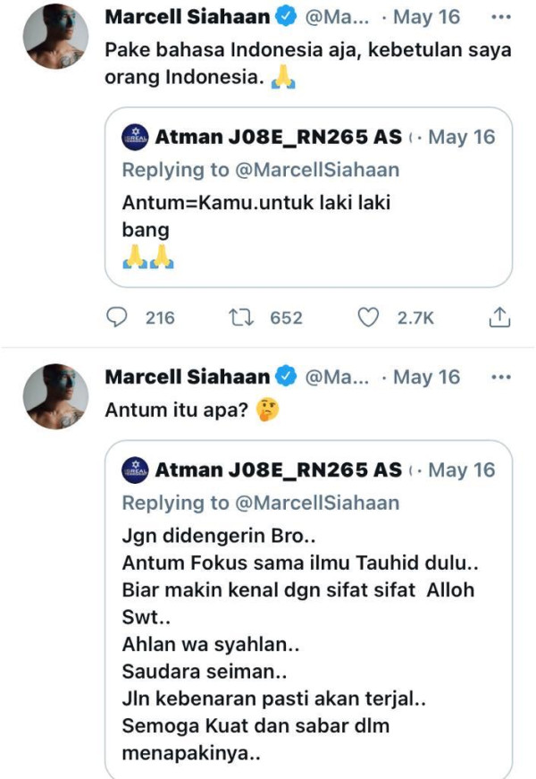 Mualaf, Begini Respon Marcell Siahaan Dipanggil Antum