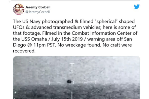 Bocoran Video Angkatan Laut AS, UFO Menghilang di Perairan California