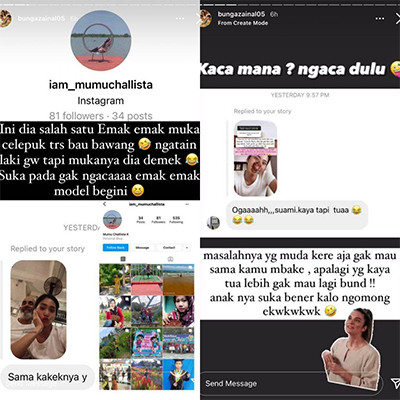 Suami Disebut Mirip Kakek-Kakek, Bunga Zainal Minta Netizen Ngaca