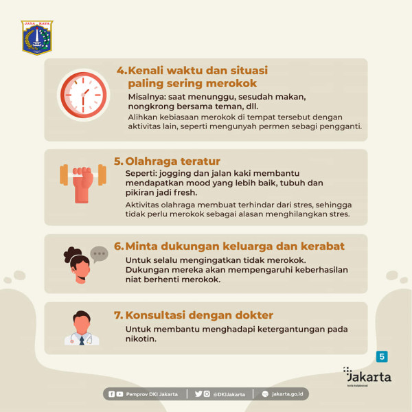 Pemprov DKI Bagikan 7 Tips Agar Bisa Berhenti Merokok dan Menahan Kecanduan Nikotin