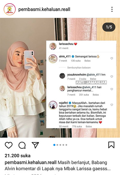 Berbalas Komentar di Media Sosial, Larissa Chou Sebut Alvin Faiz Penghancur Mental
