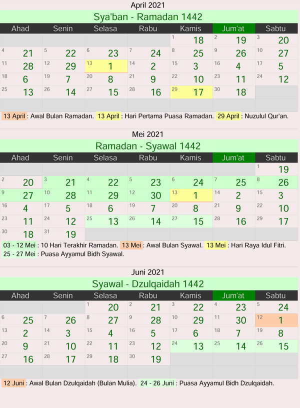 Kalender Islam 2021, Lengkap Selama Setahun Penuh