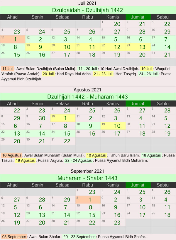 Kalender Islam 2021, Lengkap Selama Setahun Penuh