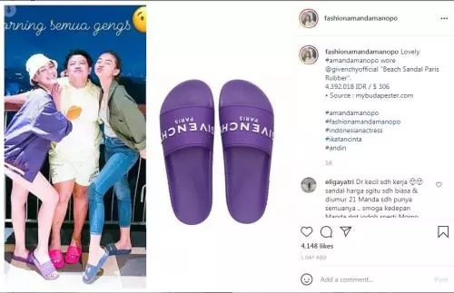 Amanda Manopo Pakai Selop Mewah Seharga Melebihi UMR
