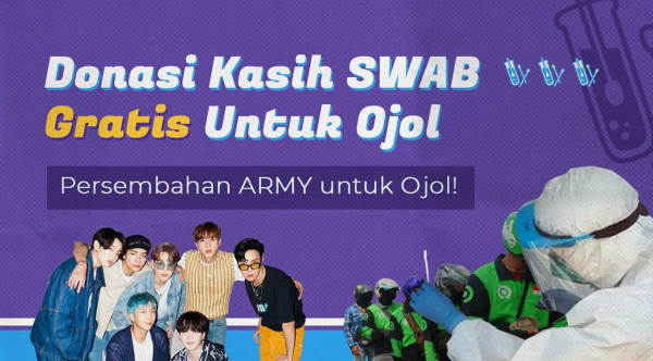 BTS ARMY Buka Donasi Swab untuk Driver Ojol, Belum 24 Jam Tembus Rp20 Juta