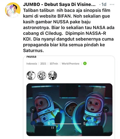 Film Animasi Nussa Disebut Promosikan Taliban, sang Kreator Semprot Pegiat Media Sosial Eko Kuntadhi