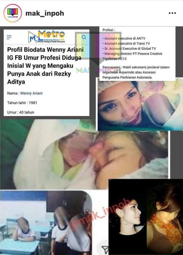 Profesi W yang Punya Anak dari Rezky Aditya Terungkap, Pernah Jadi Account Executive 3 TV