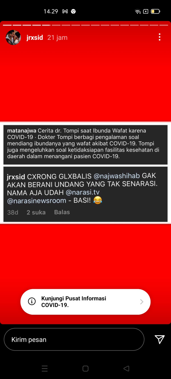 Jerinx SID Sentil Najwa Shihab Sebut Corong Globalis