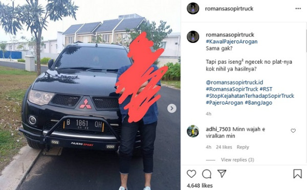 Mobil Pajero Hitam yang Pengemudinya Rusak Truk Kontainer di Tanjung Priok Viral di Media Sosial