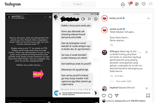 Artis Inisial N Diduga Positif COVID-19 tapi Tetap Bekerja, Netizen: Natasha Wilona?