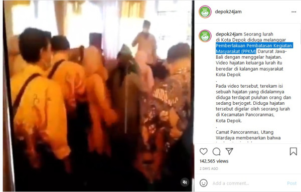 Kejari Depok Terima SPDP Lurah Pancoran Mas yang Gelar Hajatan di Saat PPKM Darurat