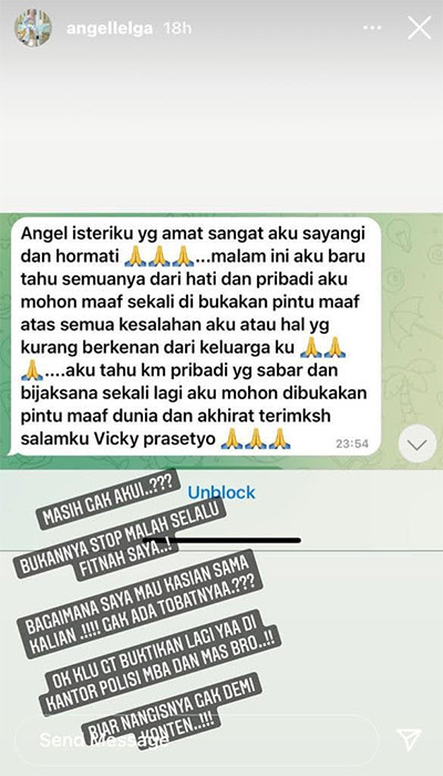 Tak Sudi Maafkan Vicky Prasetyo, Angel Lelga: Nggak Ada Tobatnya