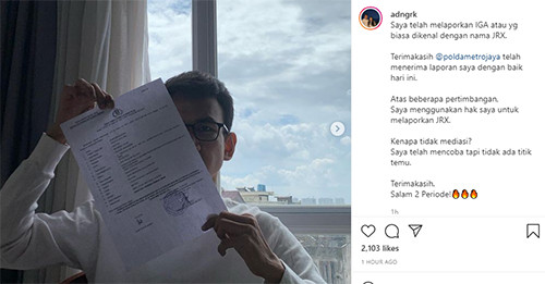 Jerinx Dilaporkan Adam Deni Atas Dugaan Ancaman Kekerasan melalui Media Elektronik