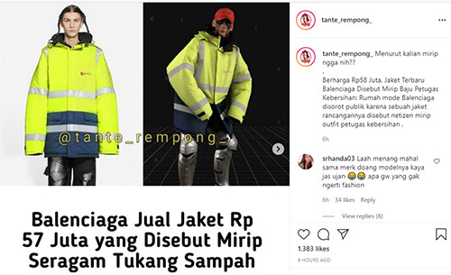 Mirip Jas Hujan, Koleksi Jaket Terbaru Balenciaga Jadi Tertawaan Netizen Indonesia