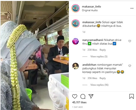 Video Viral Nikahan di Dalam Bus Berjalan, Takut Kena Razia PPKM?