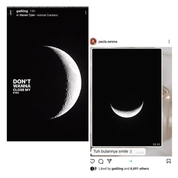 Kompak Posting Foto Bulan, Gading Marten dan Paola Serena Pacaran?
