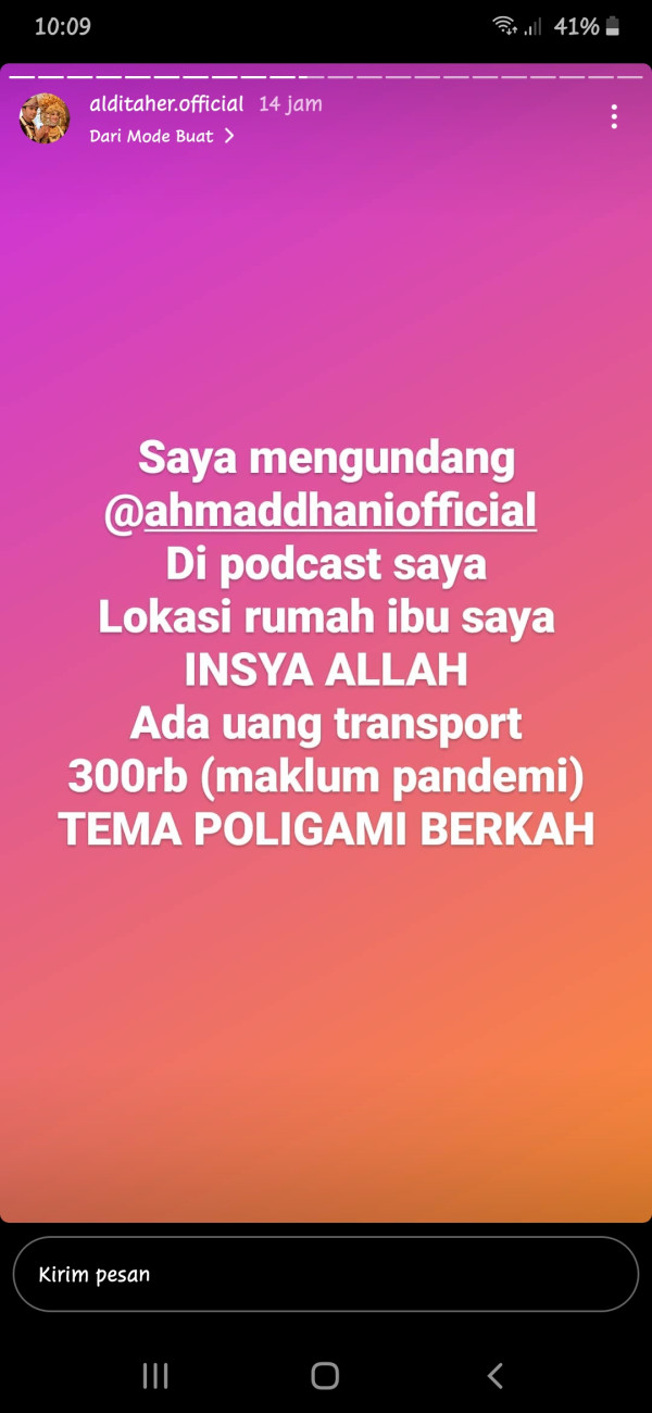 Aldi Taher Undang Ahmad Dani ke Podcast, Mau Dibayar Rp300 Ribu