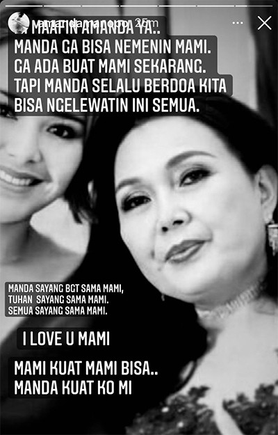 Ibunda Masuk ICU, Amanda Manopo Minta Maaf Tak Bisa Menemani