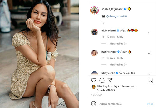 Sophia Latjuba Pose Pakai Mini Dress, Netizen Auto Minder